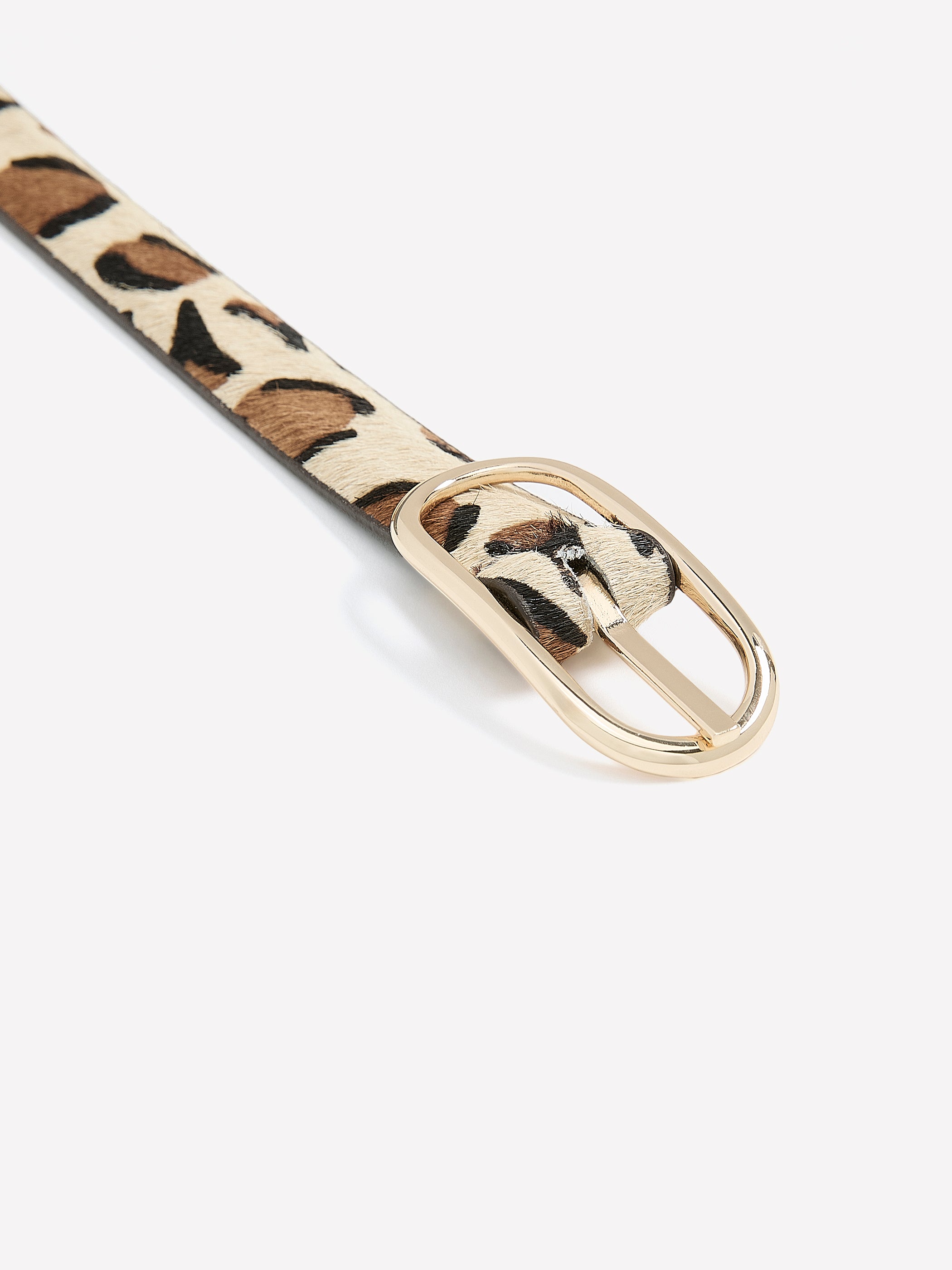 Leather Belt with Leopard Print