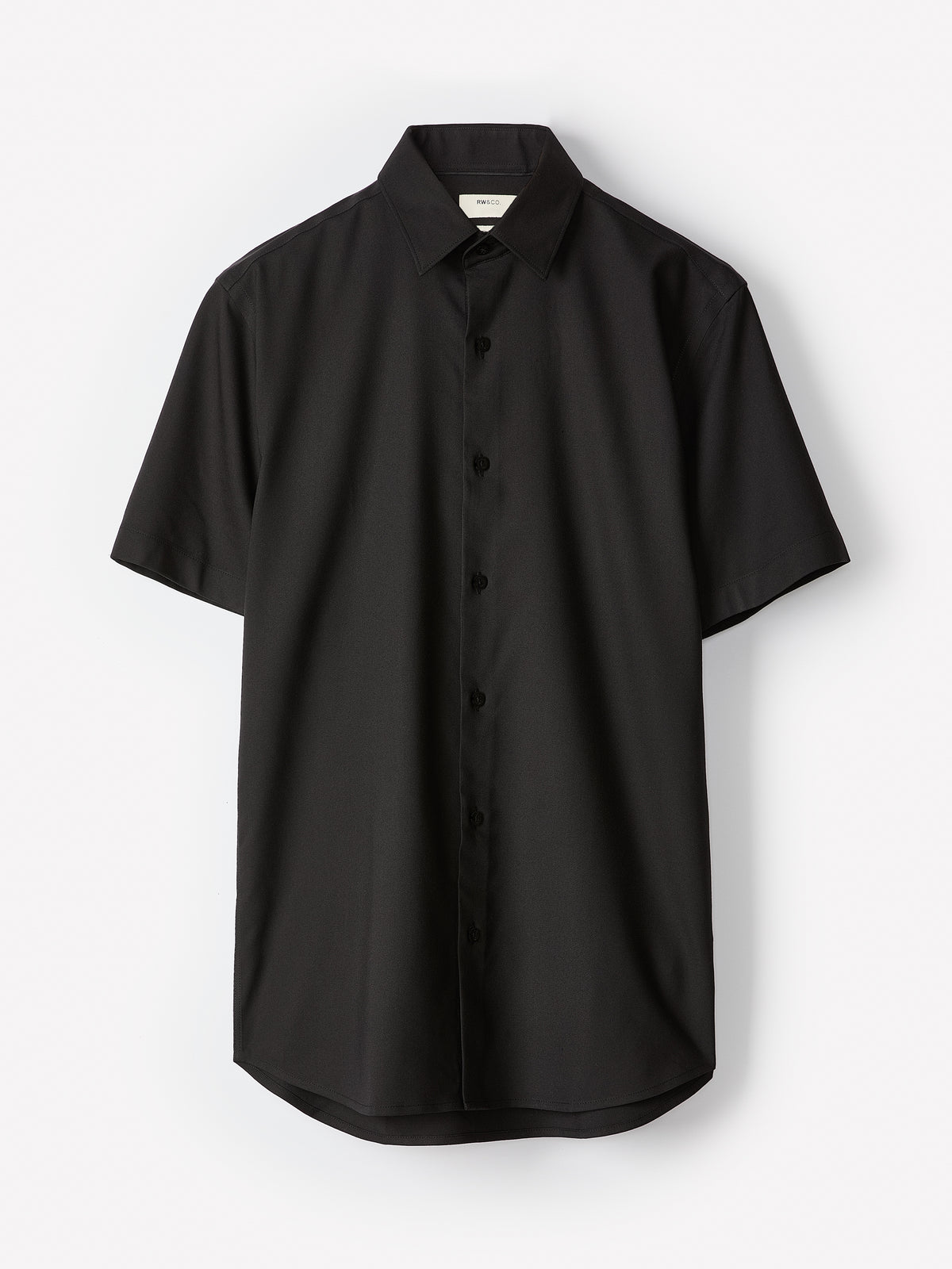 Short-Sleeve Slim Fit Knit-Like Dress Shirt