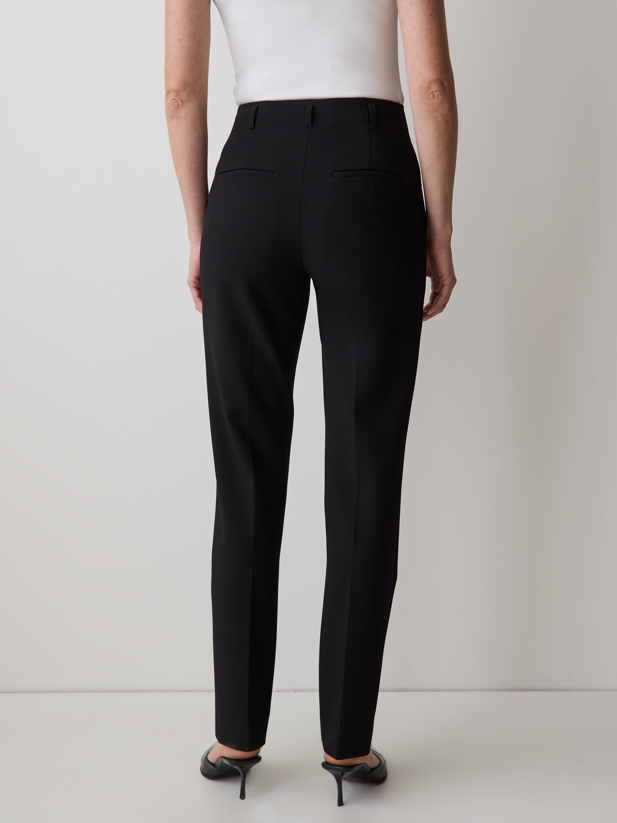 Pantalon Long à Jambe Étroite et Taille Haute