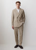 Tailored-Fit Double-Breasted Striped Suit Blazer