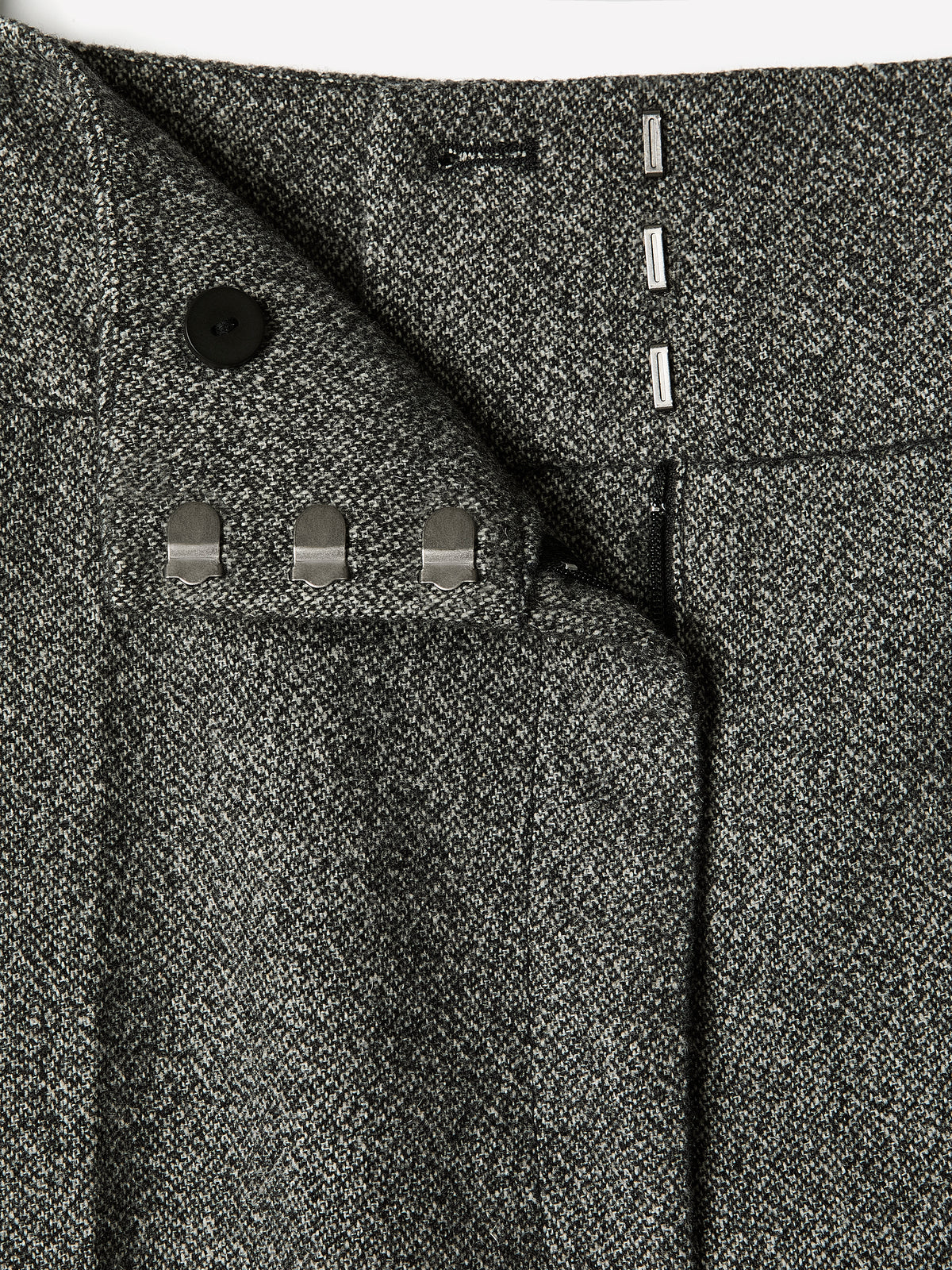 Ultra Wide Leg Tweed Pant Wool Blend