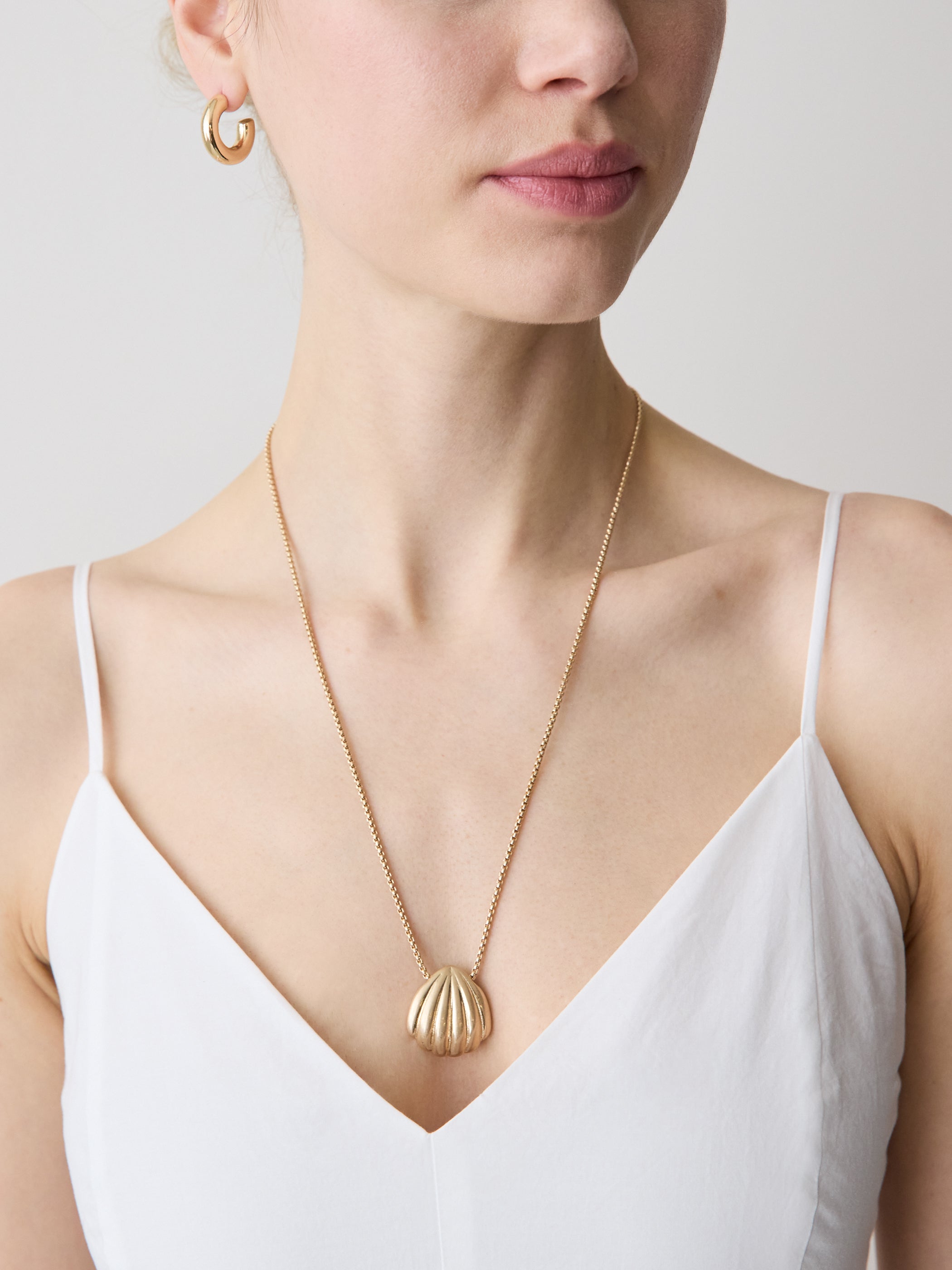 Long Necklace with Shell Pendant