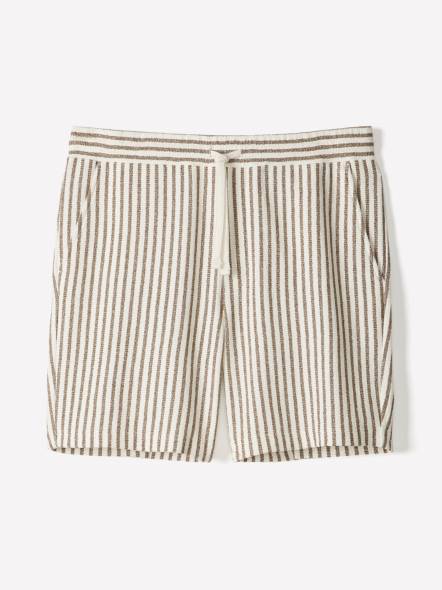 Knit Short with Stripe Pattern, Cotton Blend