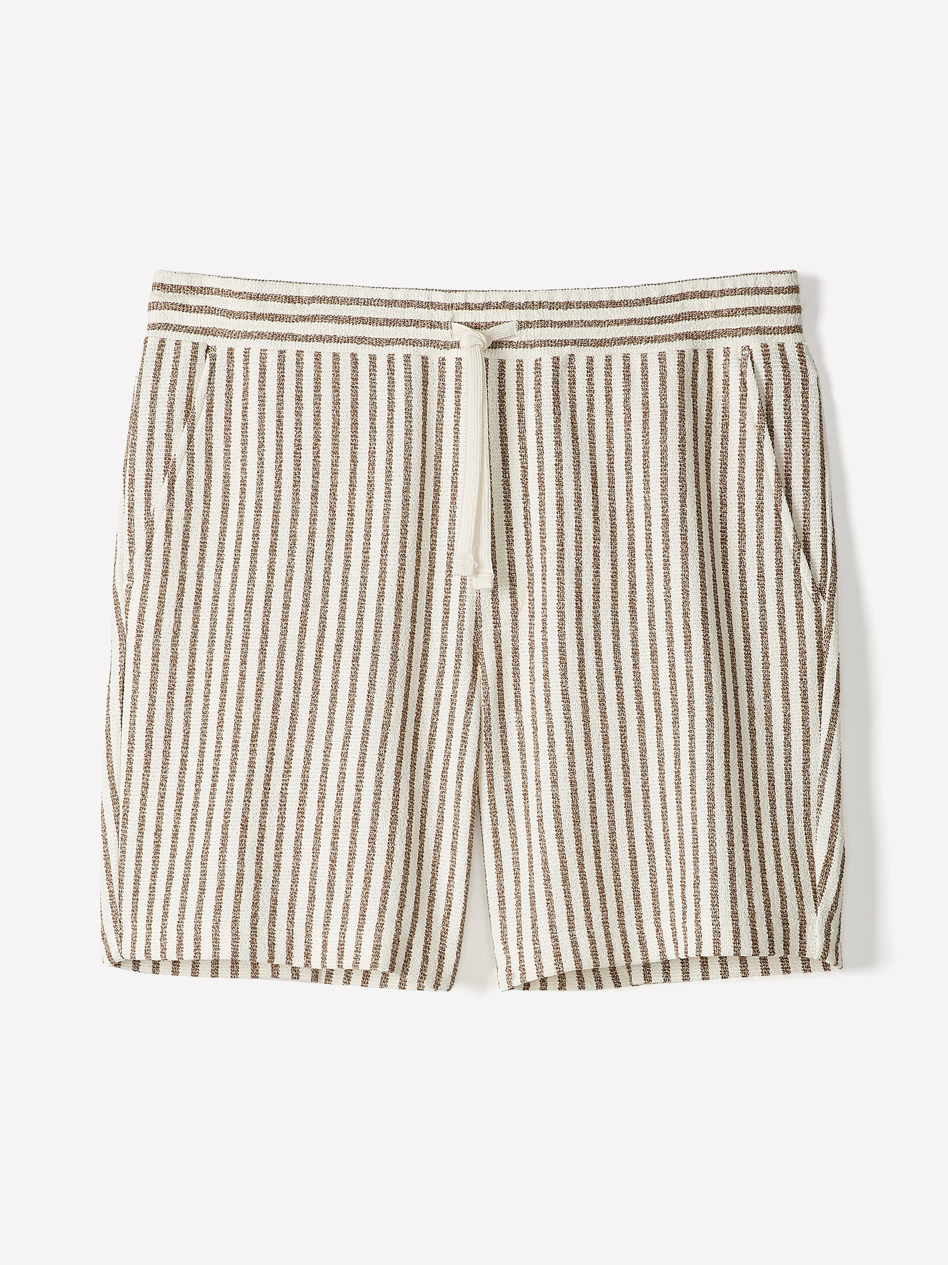 Knit Short with Stripe Pattern, Cotton Blend