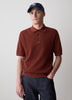 Textured Short-Sleeve Polo Sweater