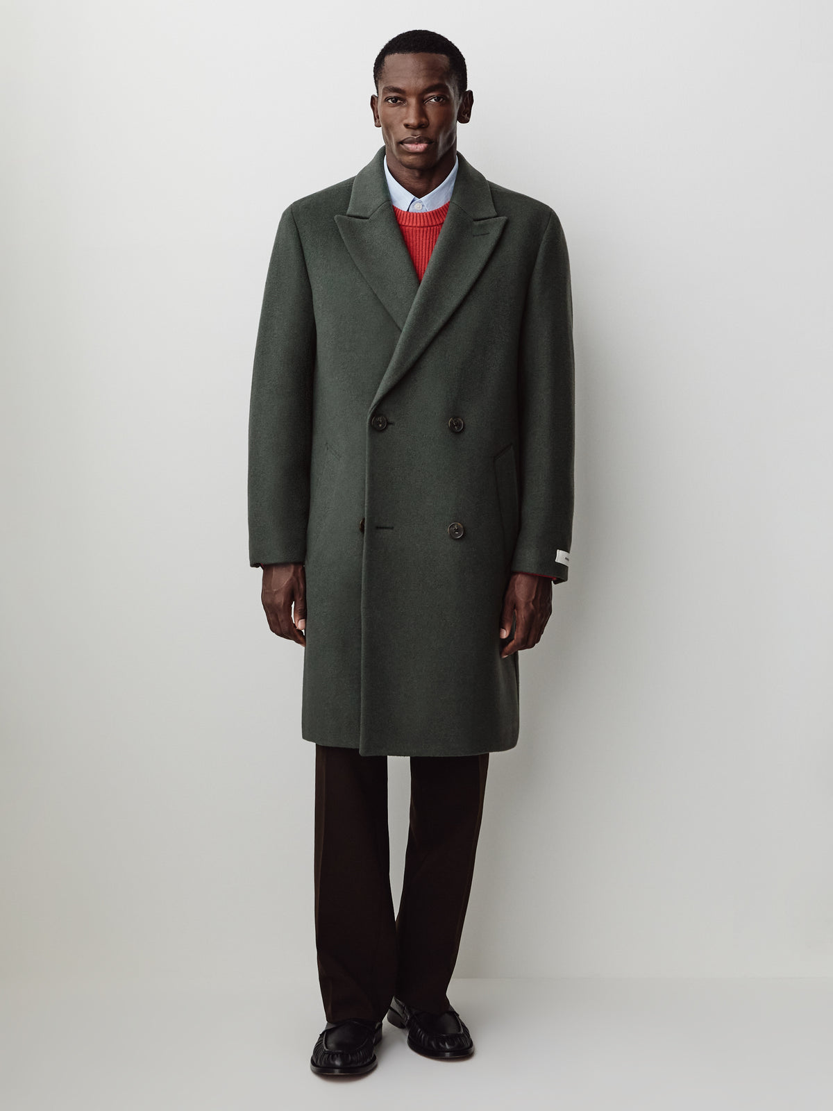Double Breasted Topcoat Wool Blend