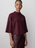 Mock-Neck Sweater with Bell Elbow Sleeves
