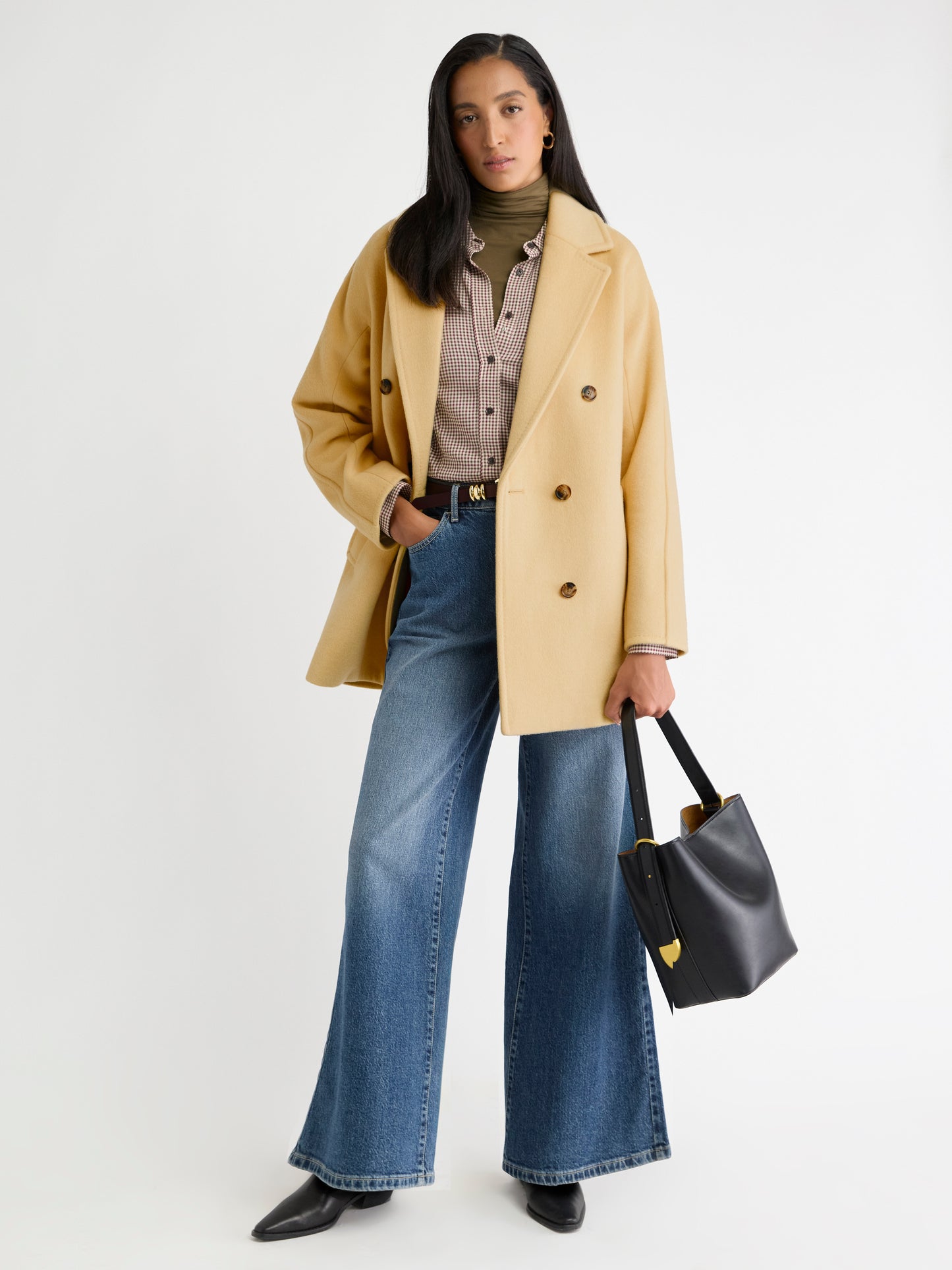 Melton Wool-Blend Double-Breasted Peacoat