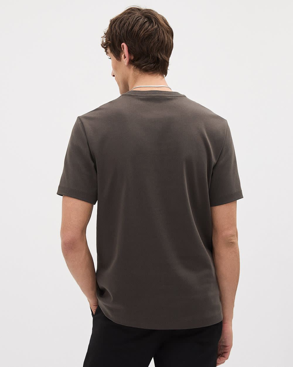 Refined Solid Interlock Cotton Crew-Neck Tee