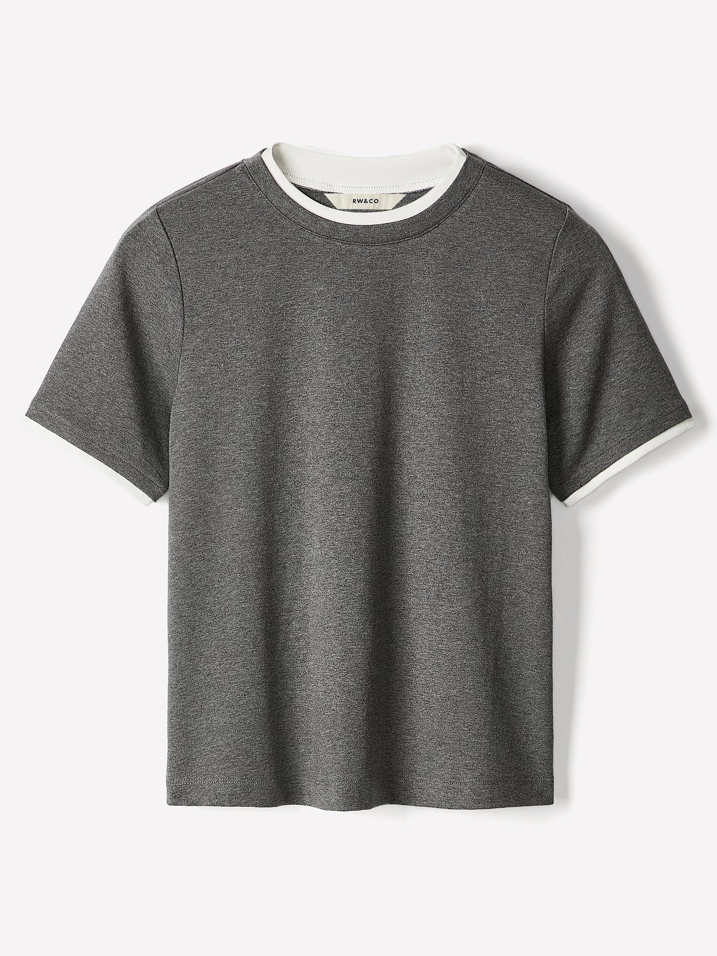 Short-Sleeve Crew-Neck Ribbed Basic Tee