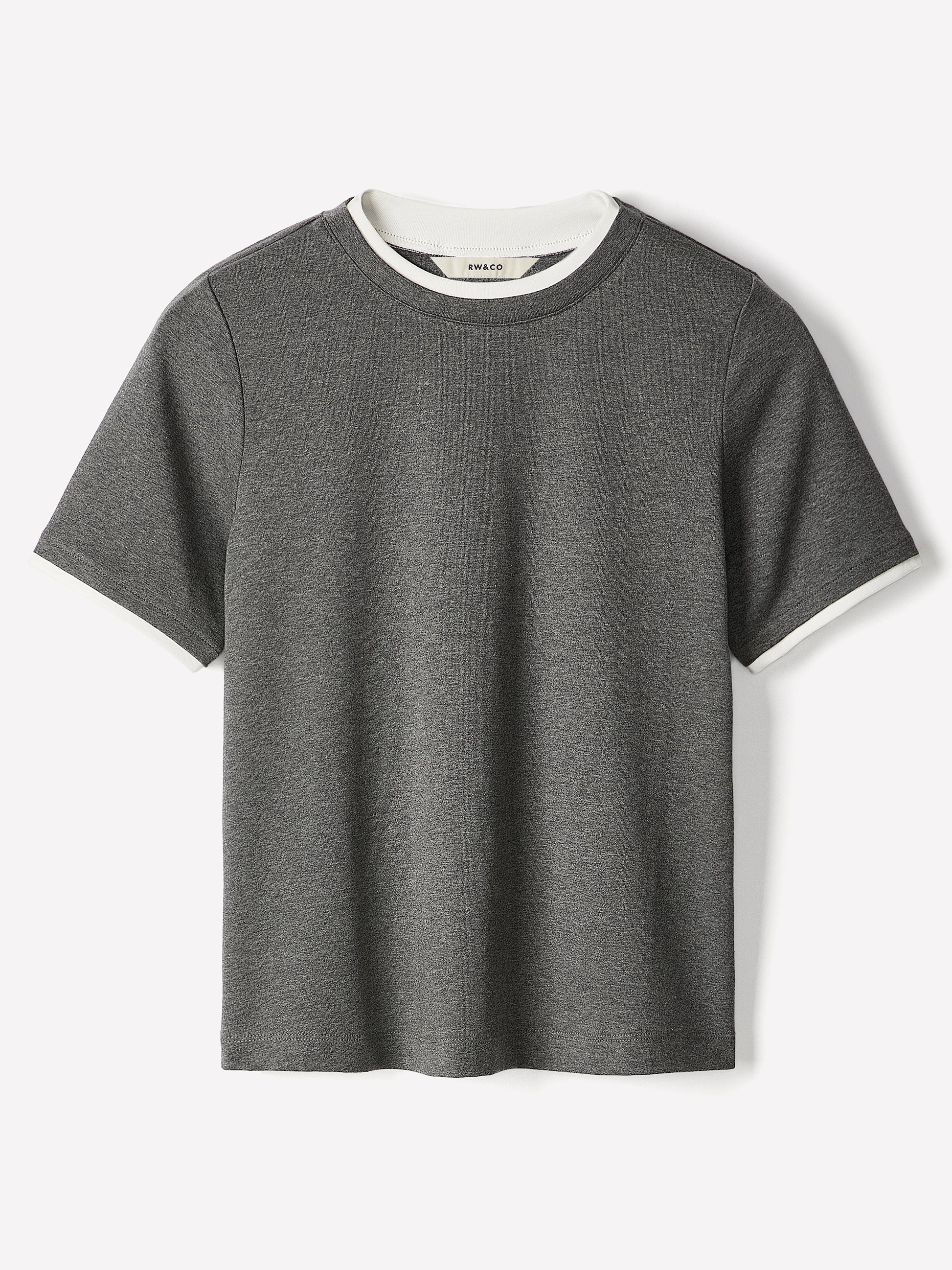 Short-Sleeve Crew-Neck Ribbed Basic Tee