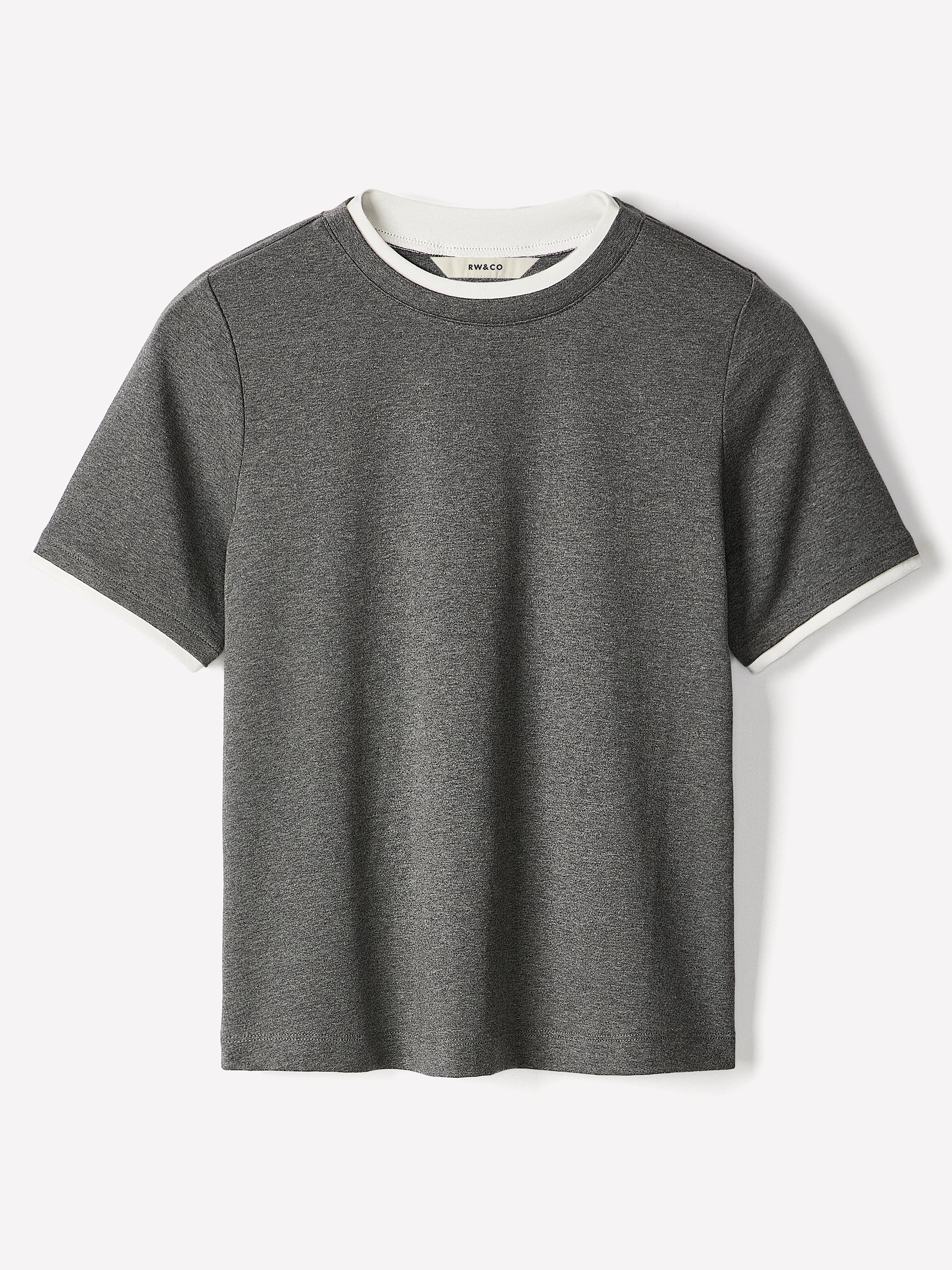 Short-Sleeve Crew-Neck Ribbed Basic Tee