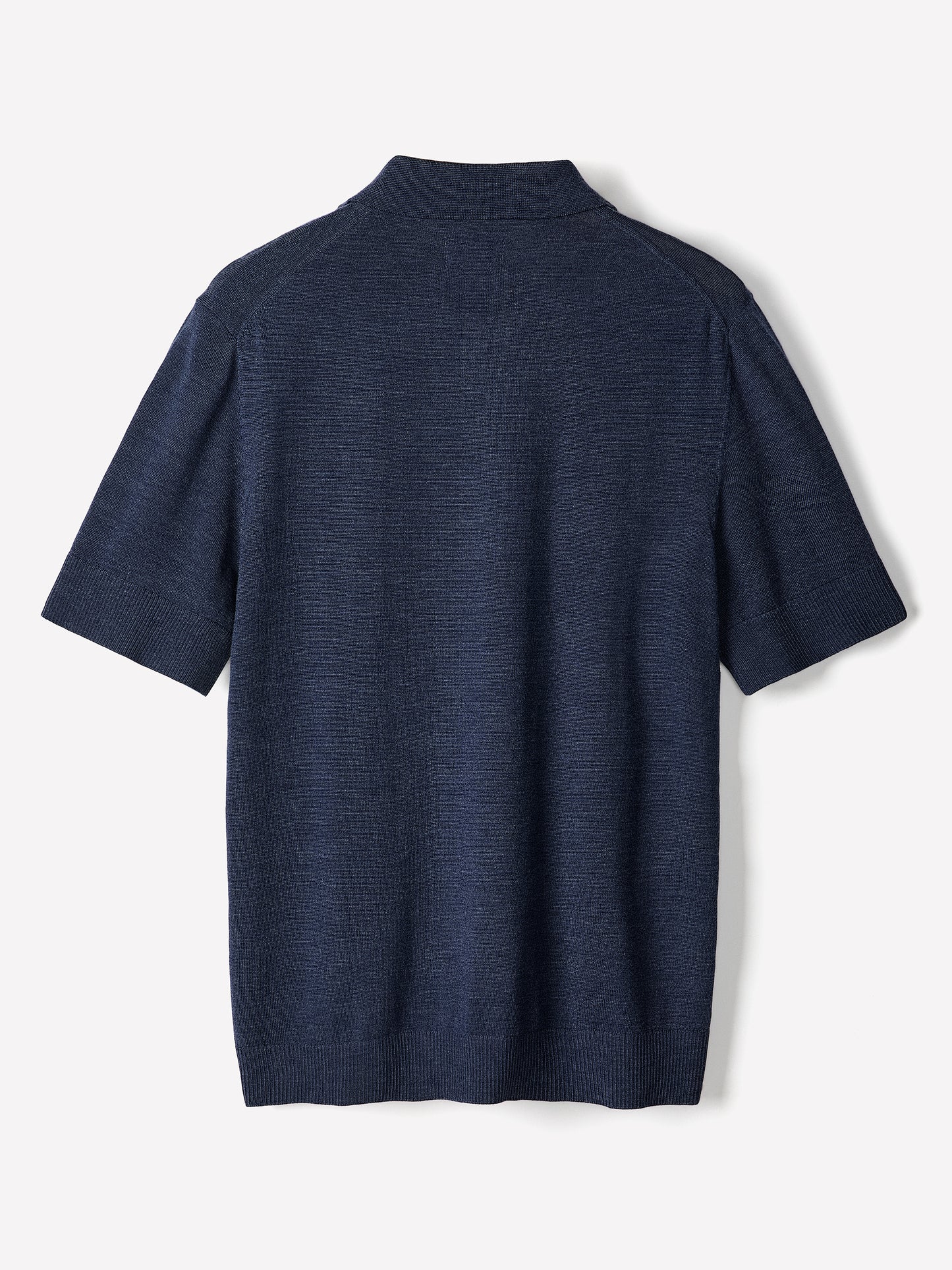 Merino Wool Polo Sweater Short Sleeve