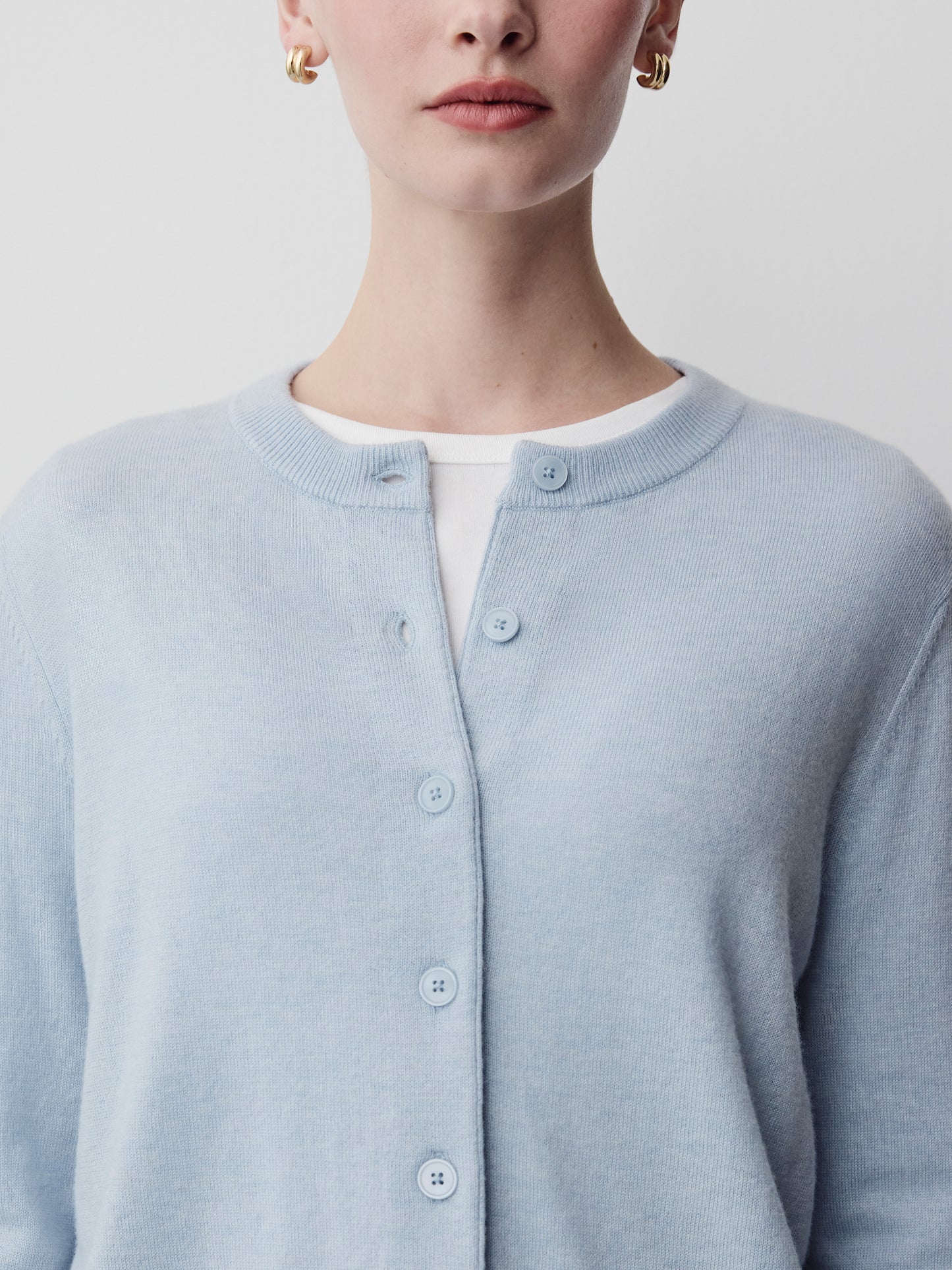 Knit Sweater Cardigan Women 100% Merino Wool Classic Fit