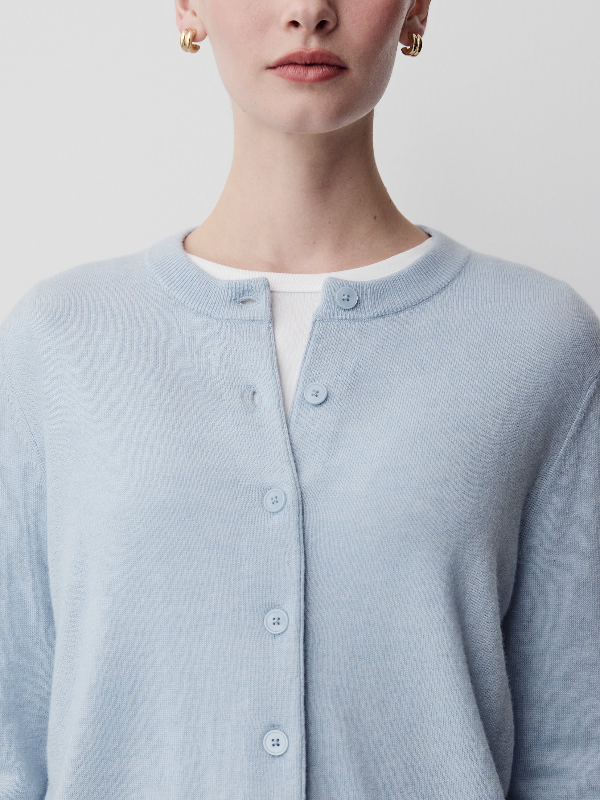 Knit Sweater Cardigan Women 100% Merino Wool Classic Fit
