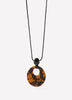 Long Cord Necklace with Tortoise Acrylic Pendant