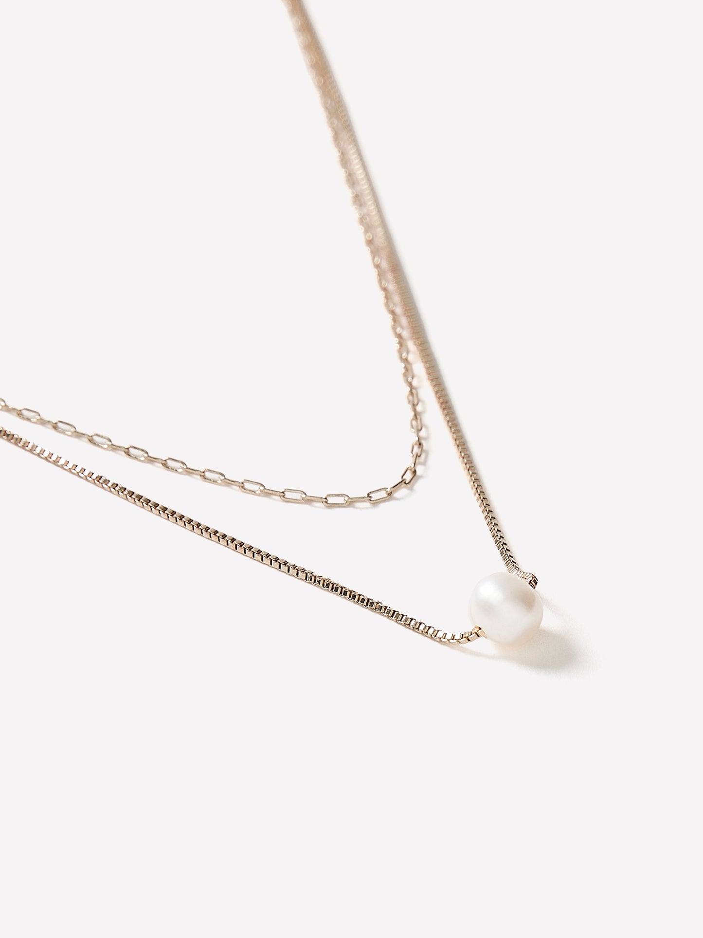Necklace Multi Row Freshwater Pearl Metal