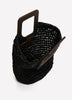 Woven Paper and PU Cutout Handle Handbag