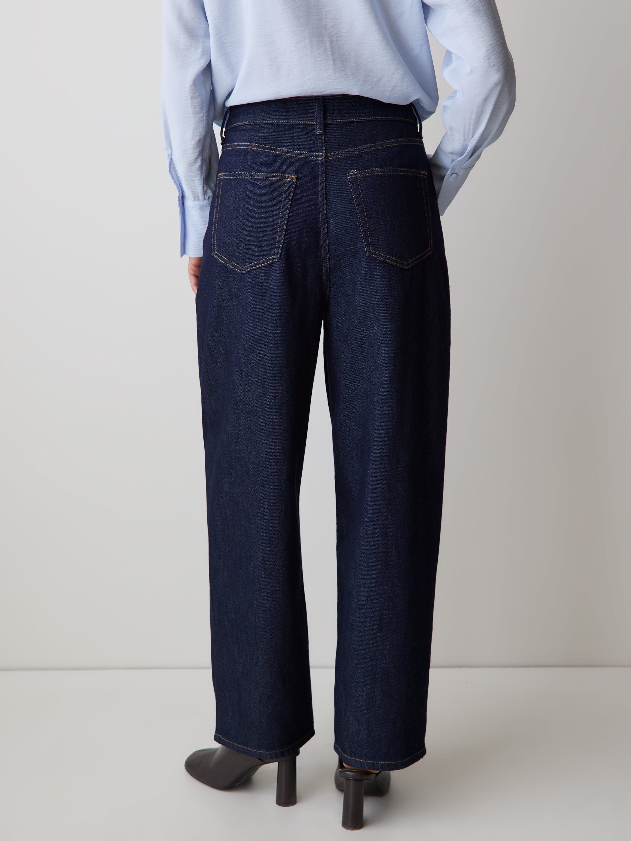 High-Rise Barrel Jeans