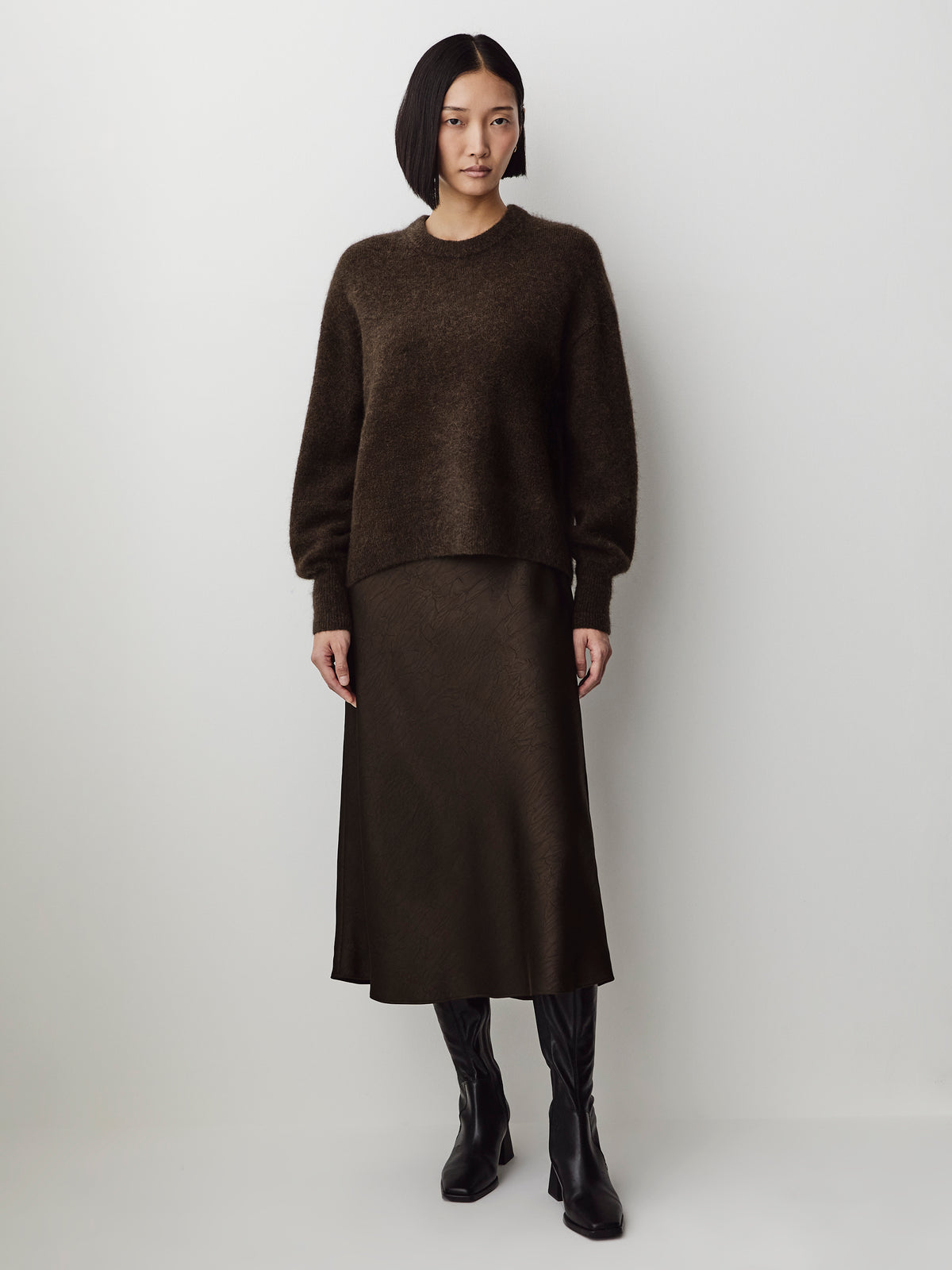 Wool-Blend Long-Sleeve Crew-Neck Sweater