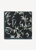 Black Handkerchief with Foliage Pattern