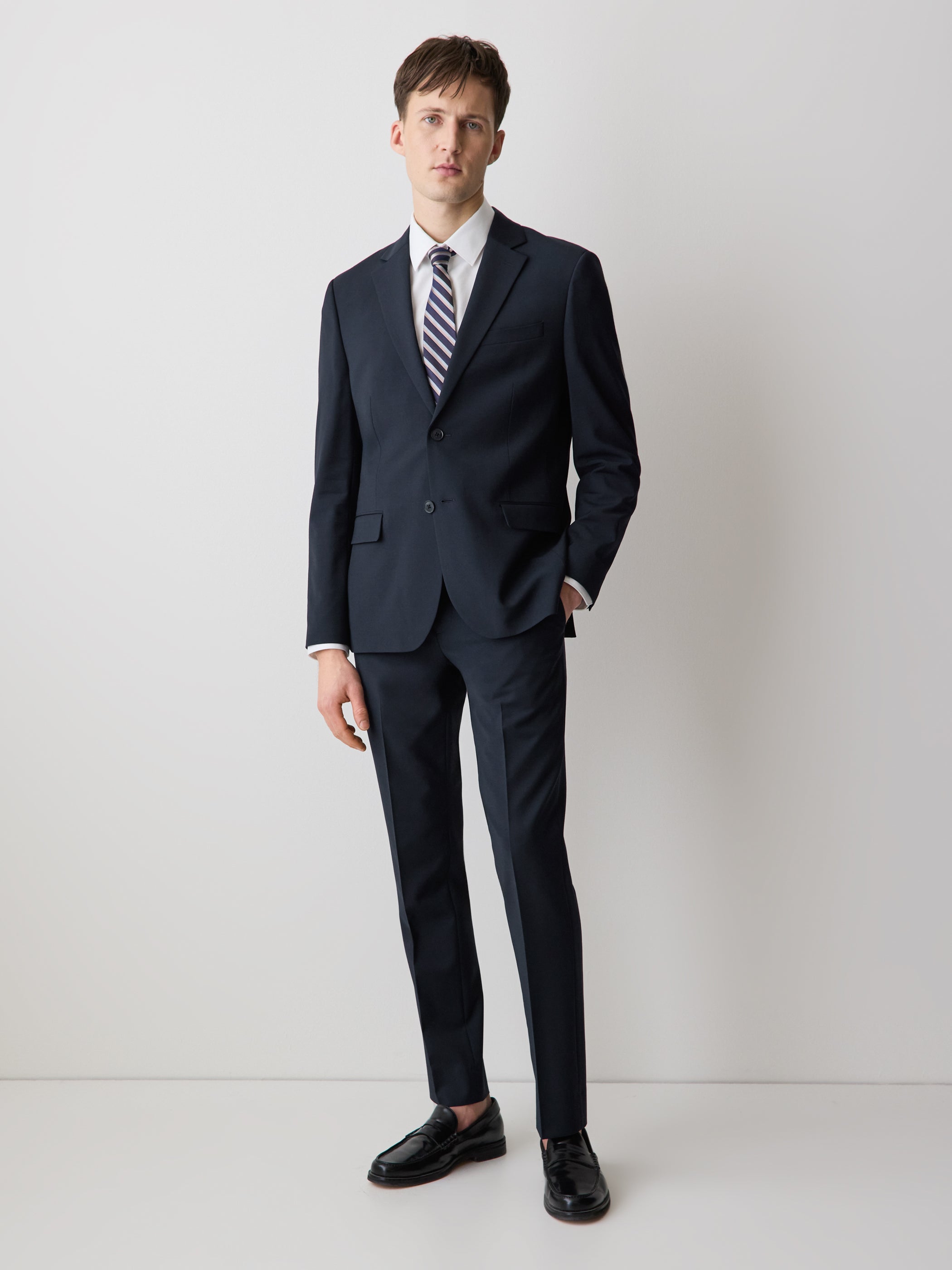Slim Fit Navy Wool Suit Pant