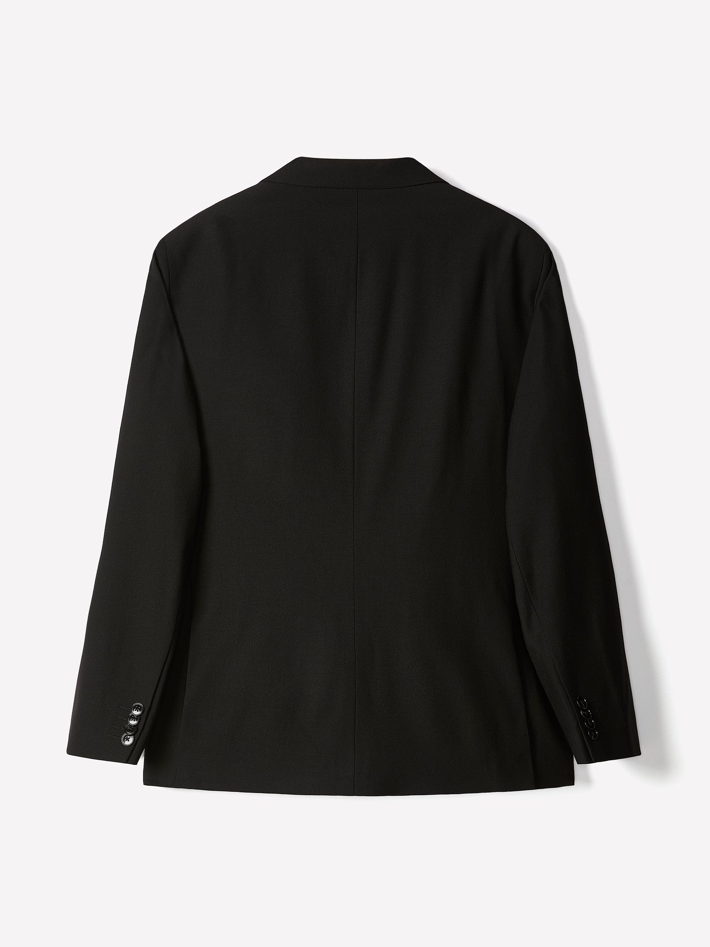 Men's Straight Fit Black Double Breasted Woven Blazer