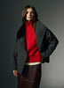Wool-Blend Funnel-Neck Jacket