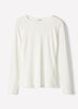 Luxe Knit Long-Sleeve Crew-Neck Fitted Ribbed Tee