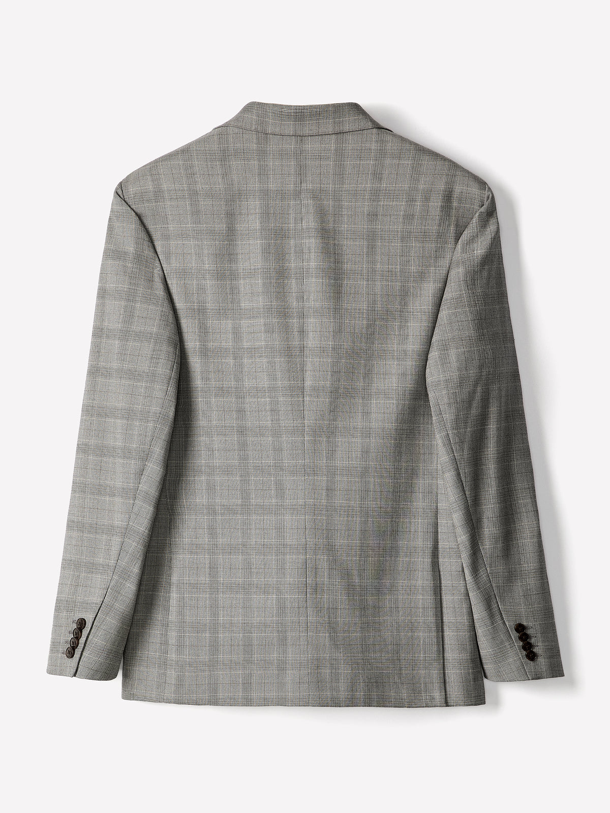 Slim-Fit Checkered Grey Suit Blazer