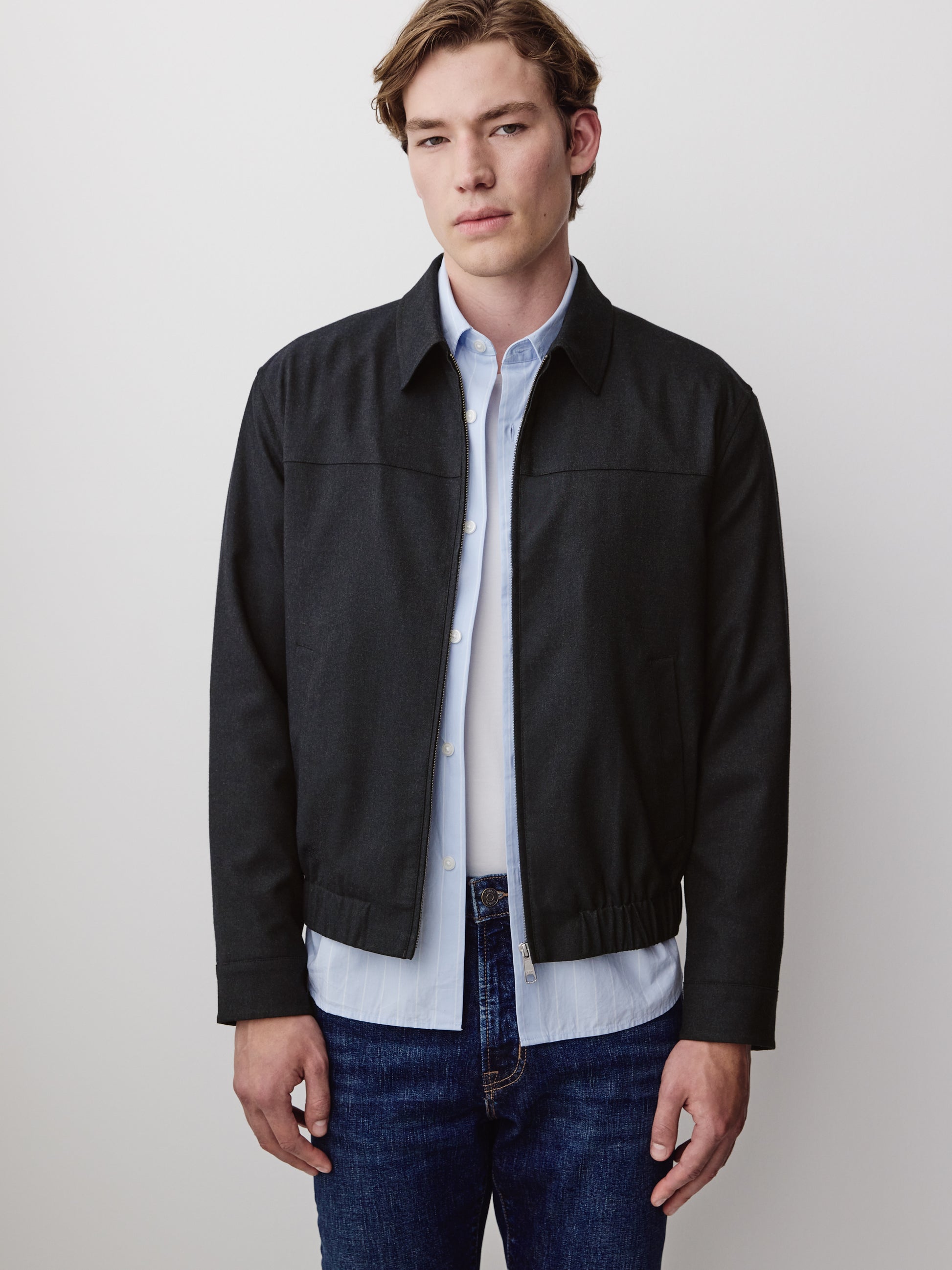Woven Mens Jacket, Brushed Fabric, Milkman Style