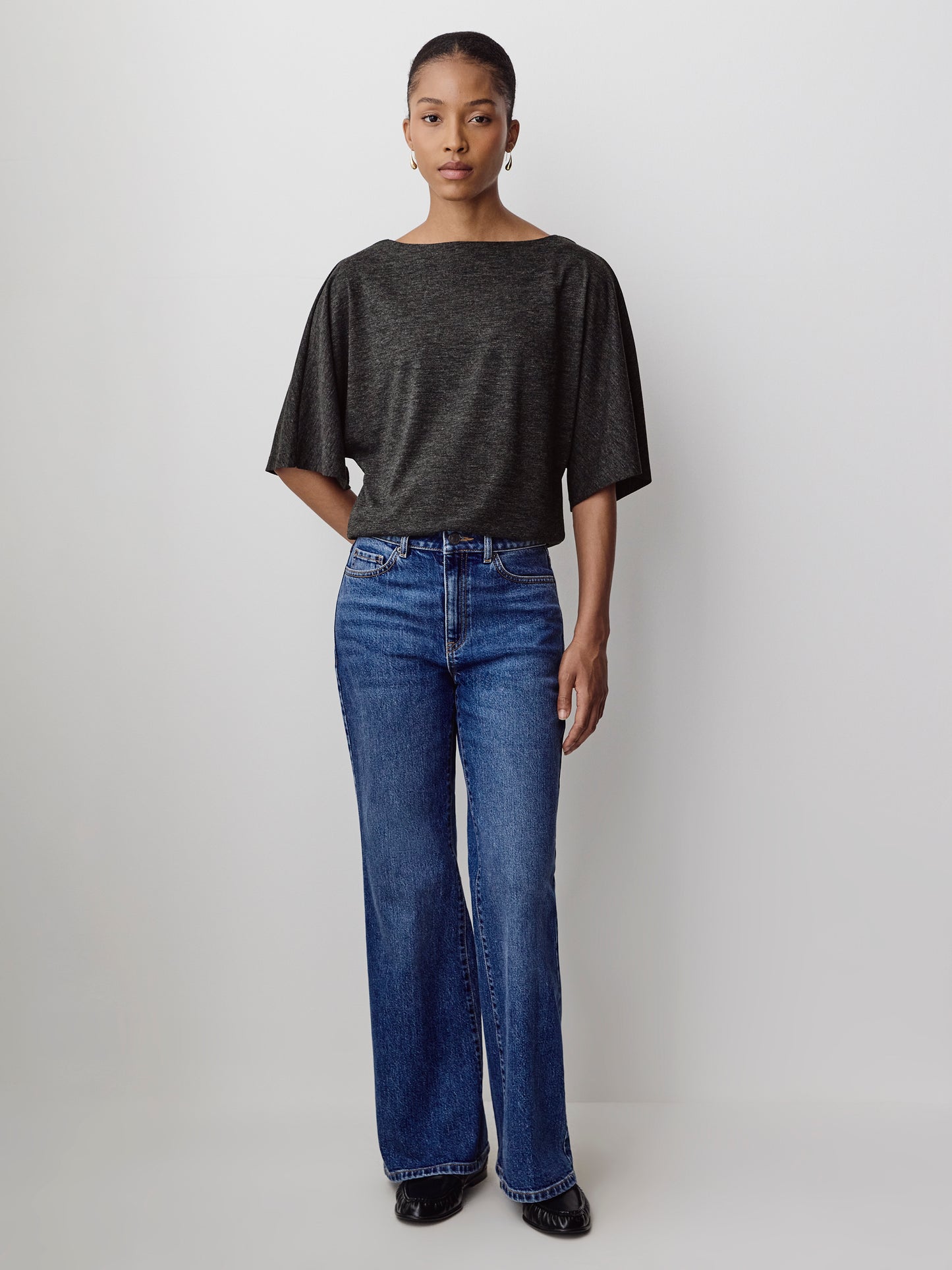 Knit Pullover Dolman Sleeve Top