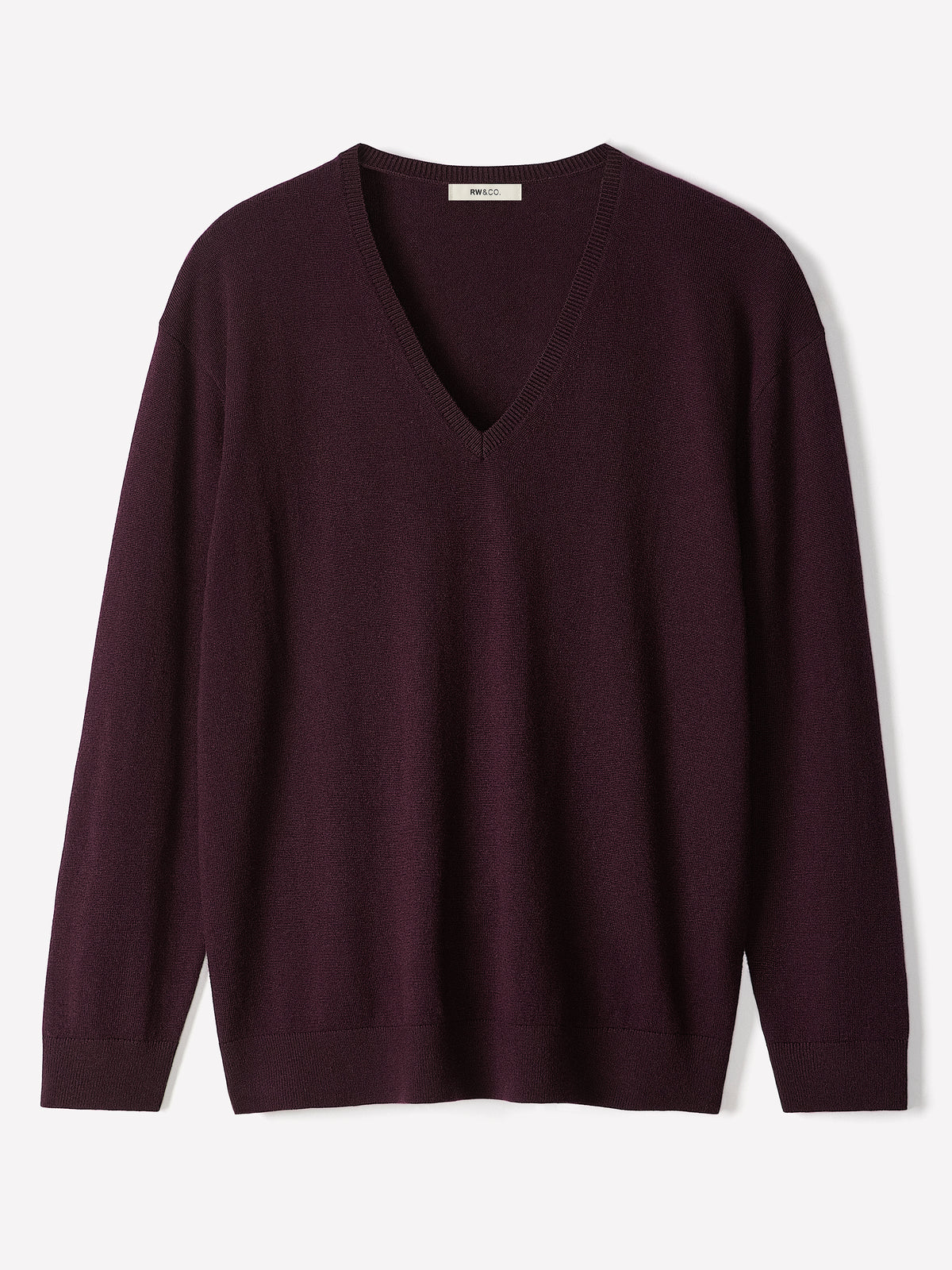 Long-Sleeve V-Neck Oversized Merino Sweater