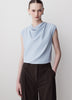 Woven Blouse Luxe Crepe Cowl Neck