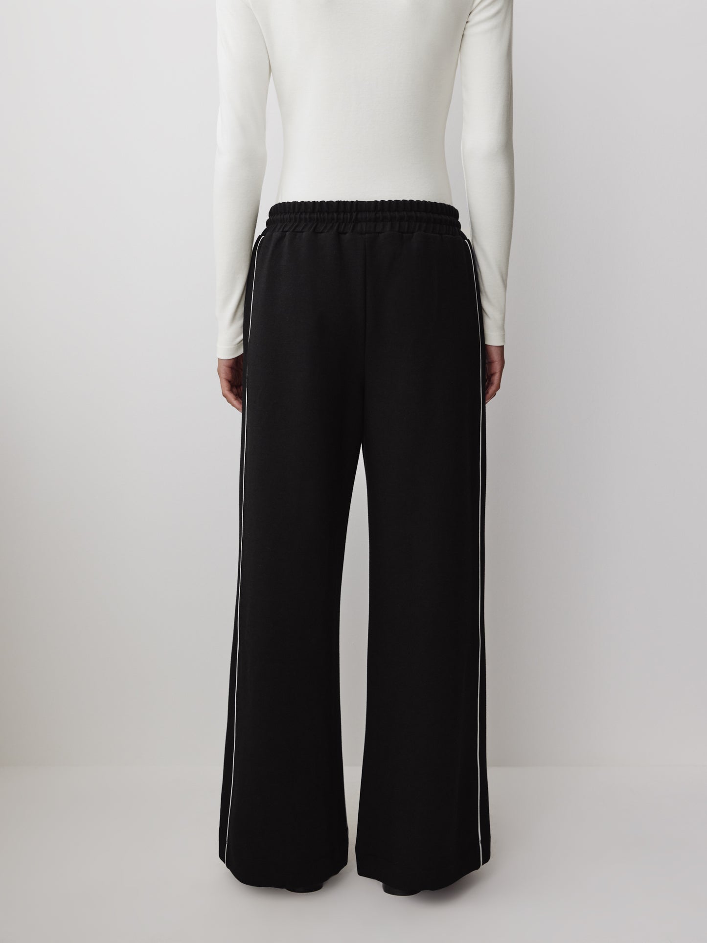 Wide Leg Knit Pant in Neoprene Scuba Fabric