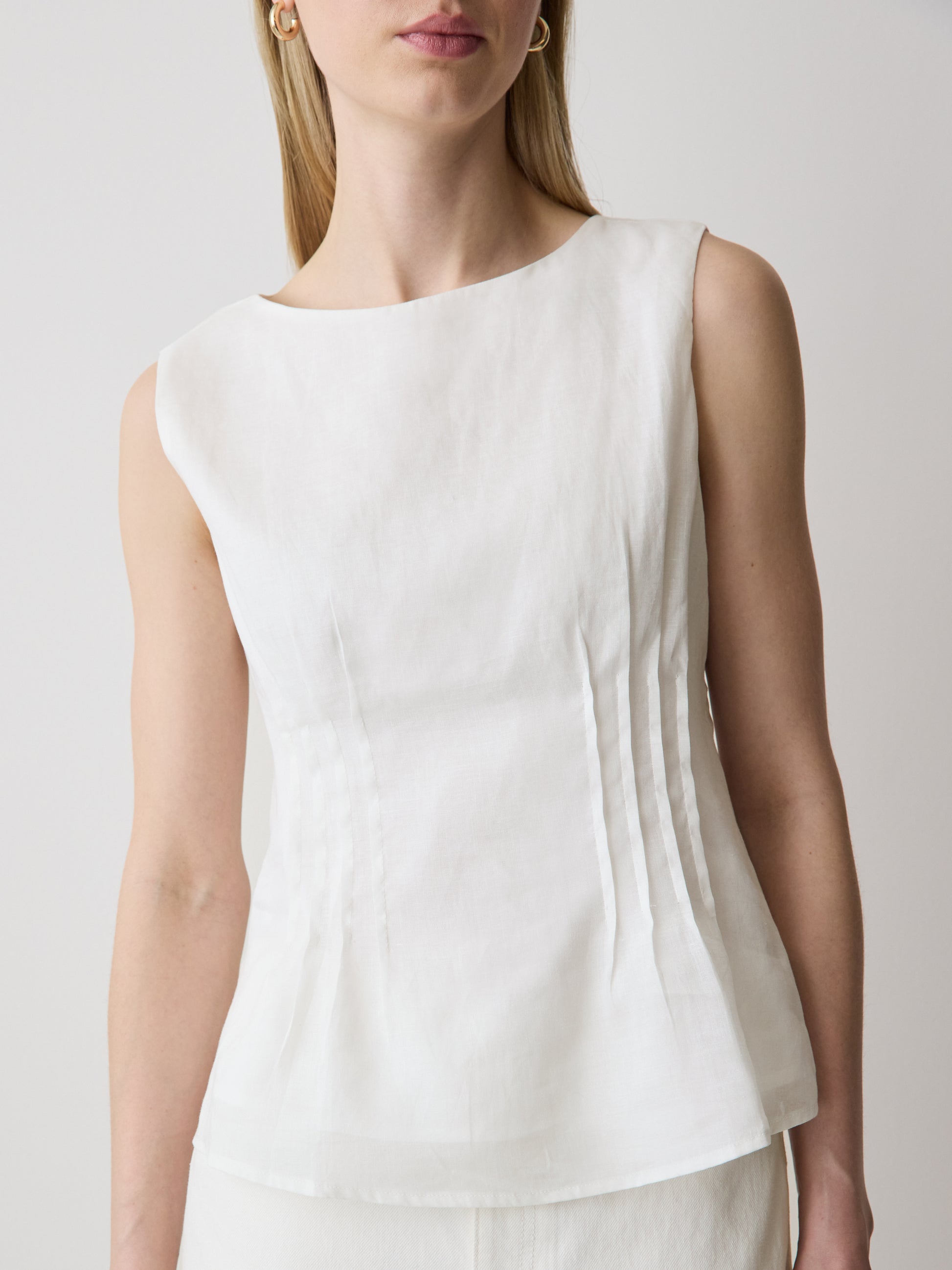Woven Blouse Ramie Lyocell Blend