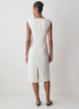 Sleeveless Woven Dress with Cow Neck, Polyester Blend
