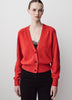 V-Neck Cardigan with Long Barrel Sleeves