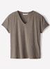 Knit Pullover V-Neck Tee Silk Blend