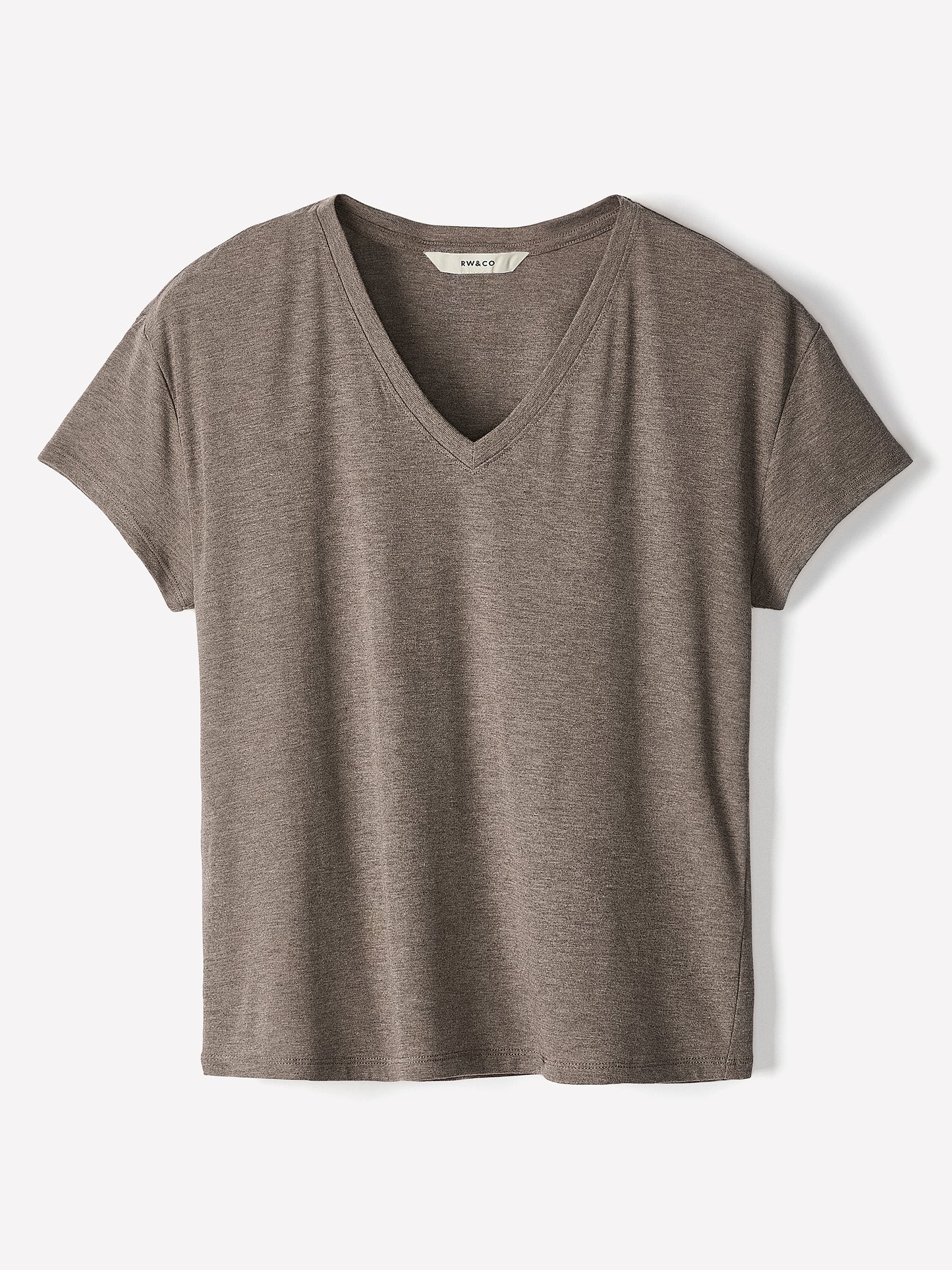 Knit Pullover V-Neck Tee Silk Blend