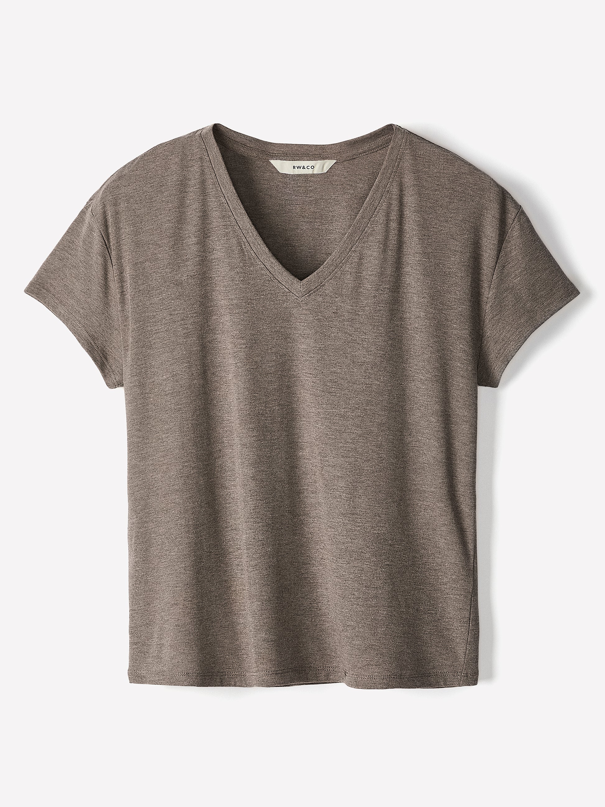 Knit Pullover V-Neck Tee Silk Blend