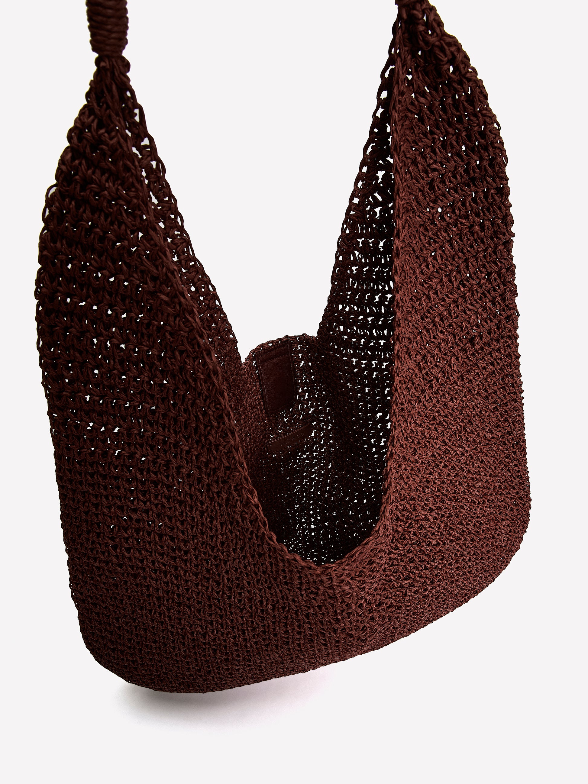 Woven Paper Raffia Hobo Tote Bag