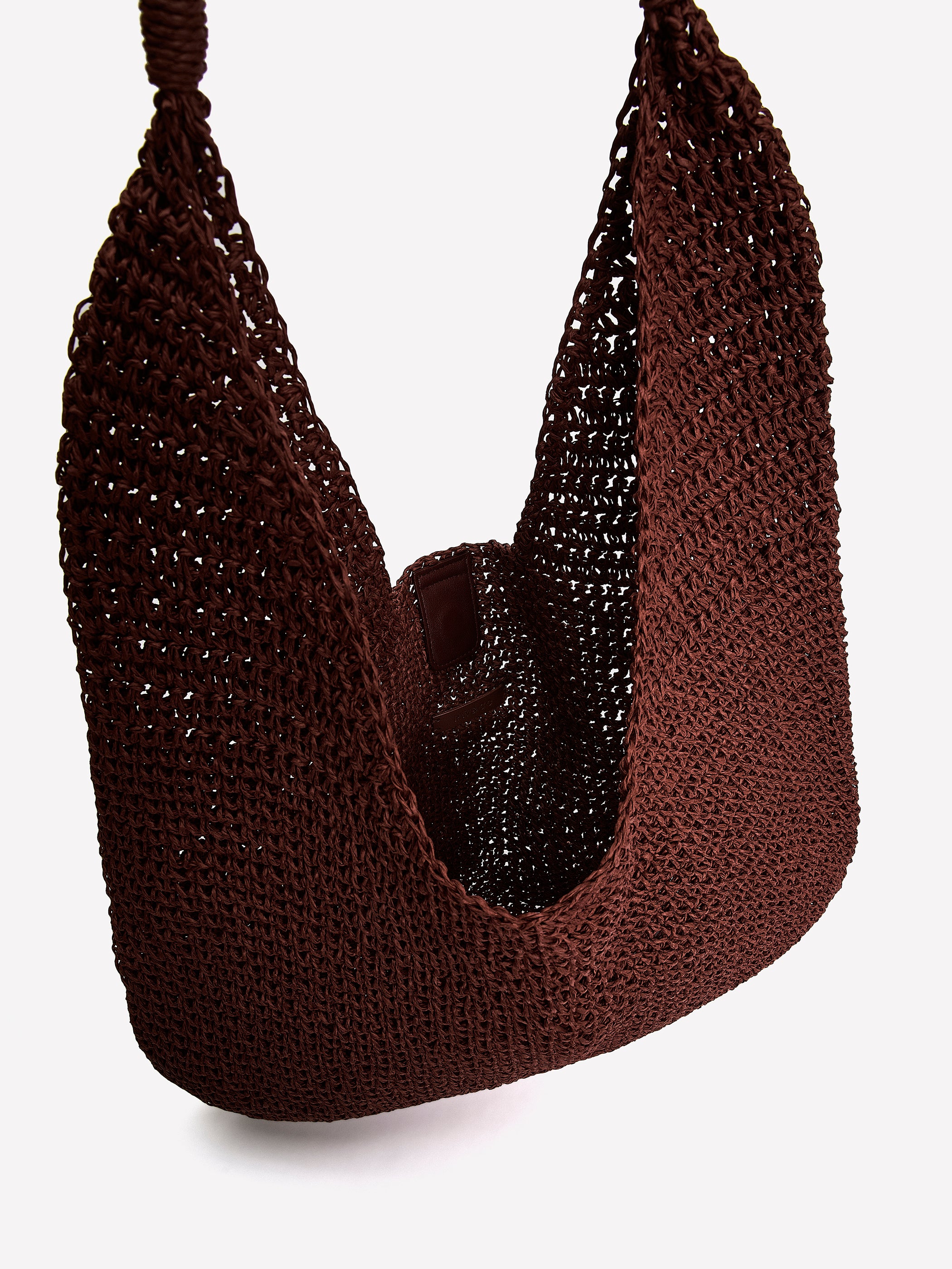 Woven Paper Raffia Hobo Tote Bag