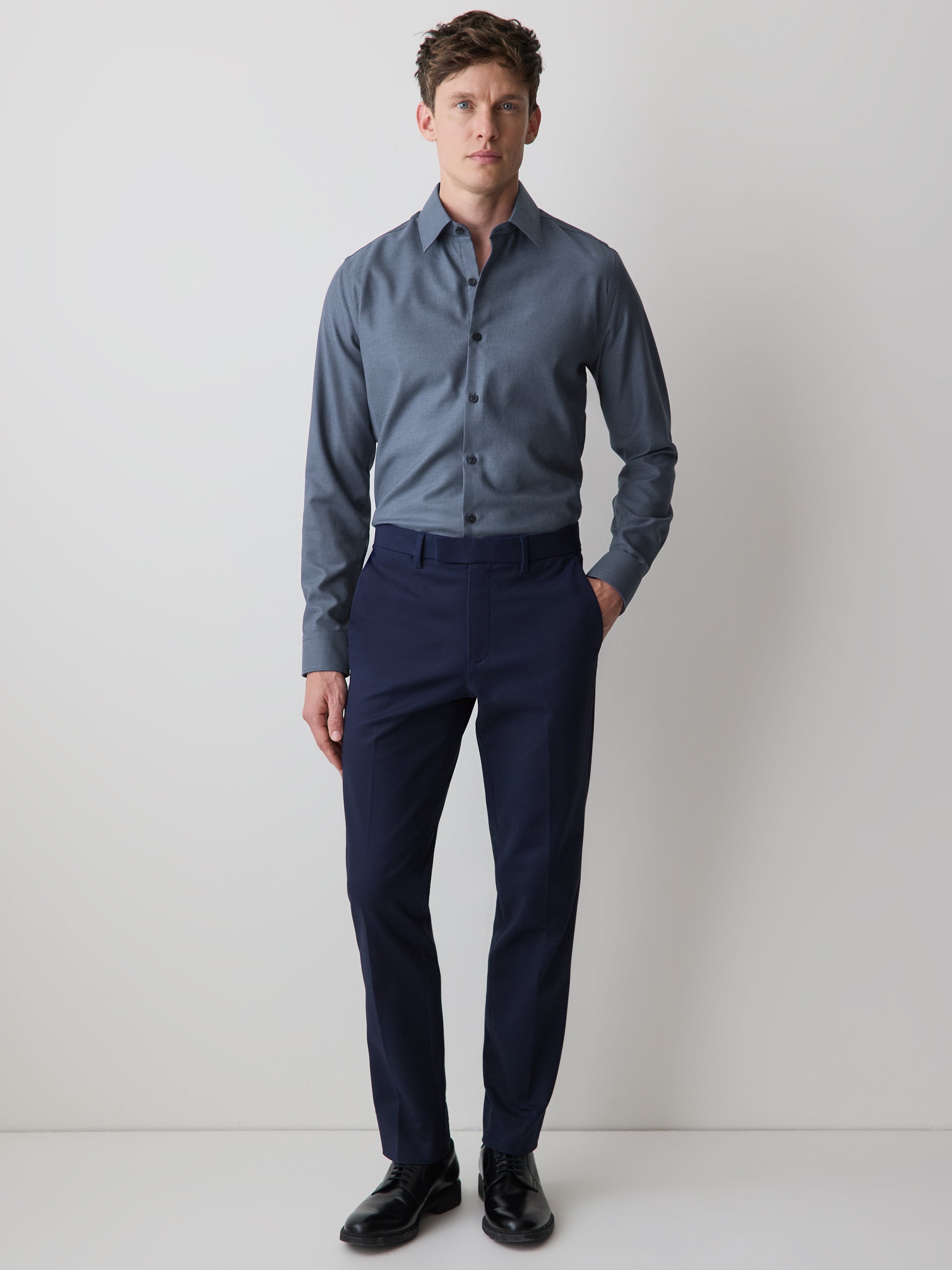Men's Tailored-Fit Dobby Cotton Dress Shirt RW&CO Men's Tailored-Fit Dobby Cotton Dress Shirt RW&CO