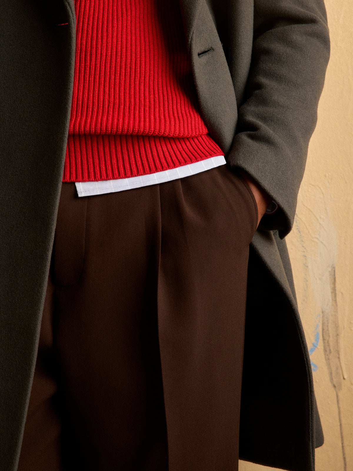 Wide-Leg Pleated Dress Pant