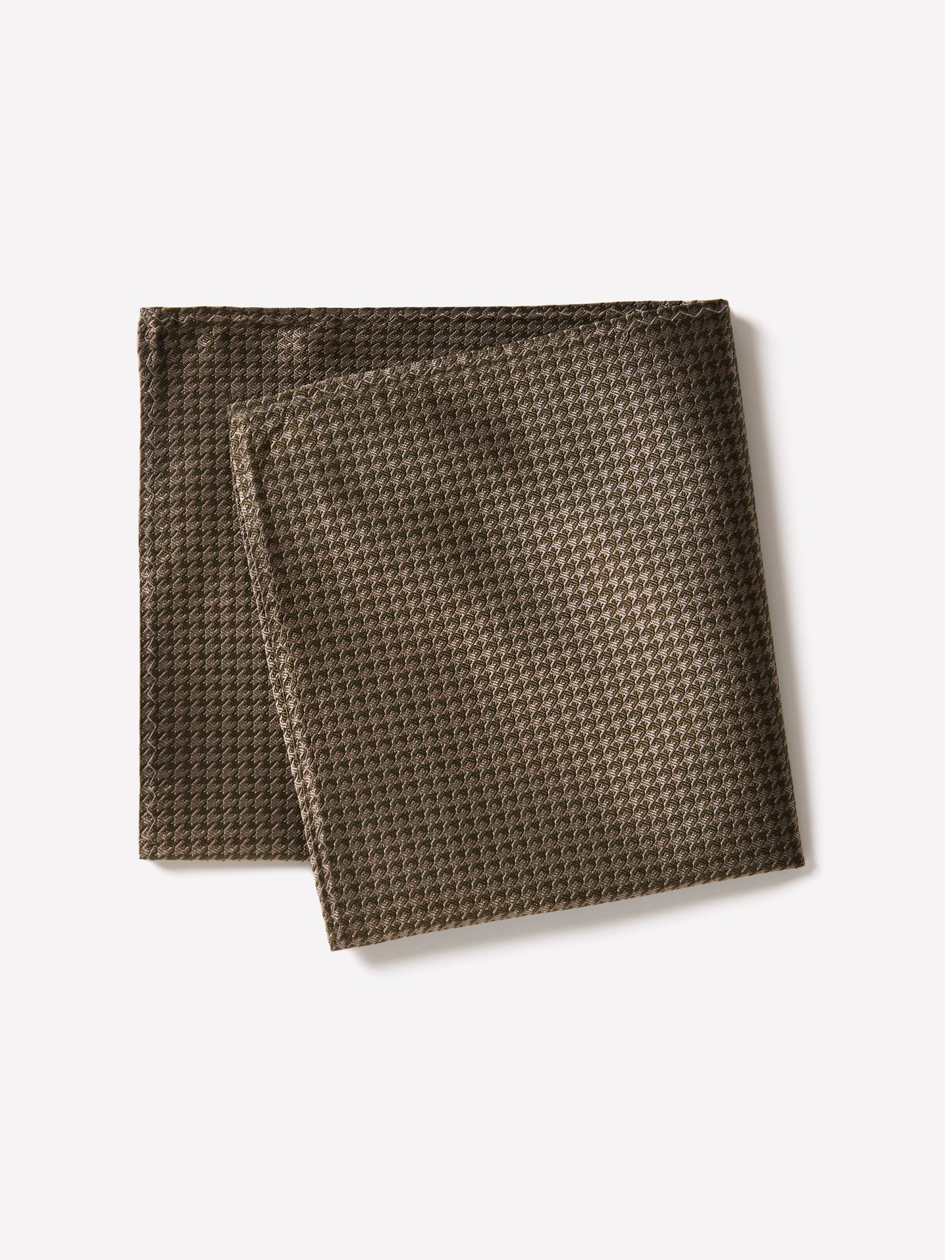 Pocket Square Silk Green Houndstooth