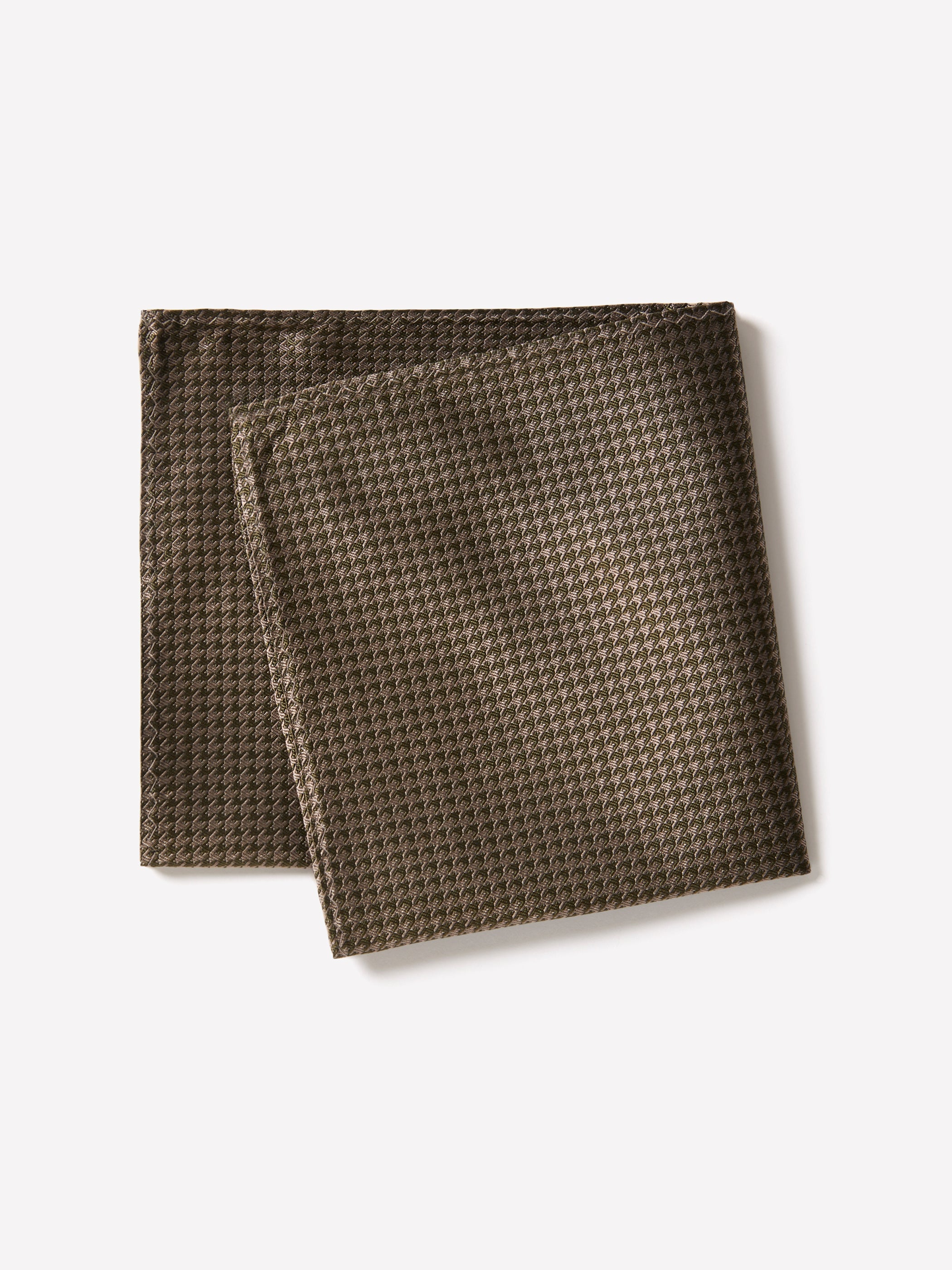 Pocket Square Silk Green Houndstooth