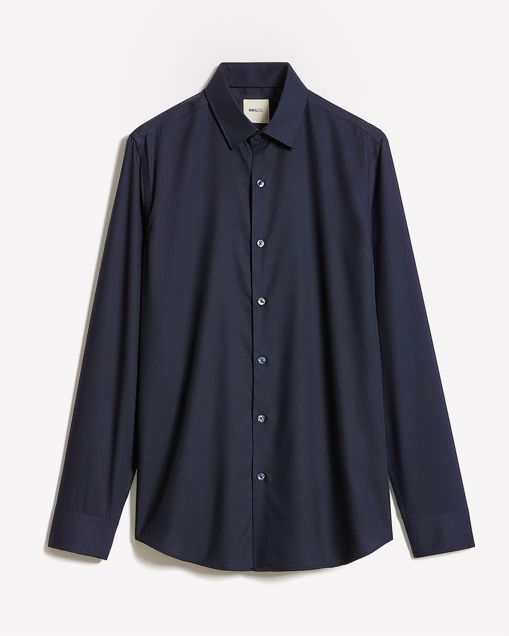 Slim-Fit Solid Cotton Modal Dress Shirt | RW&CO.
