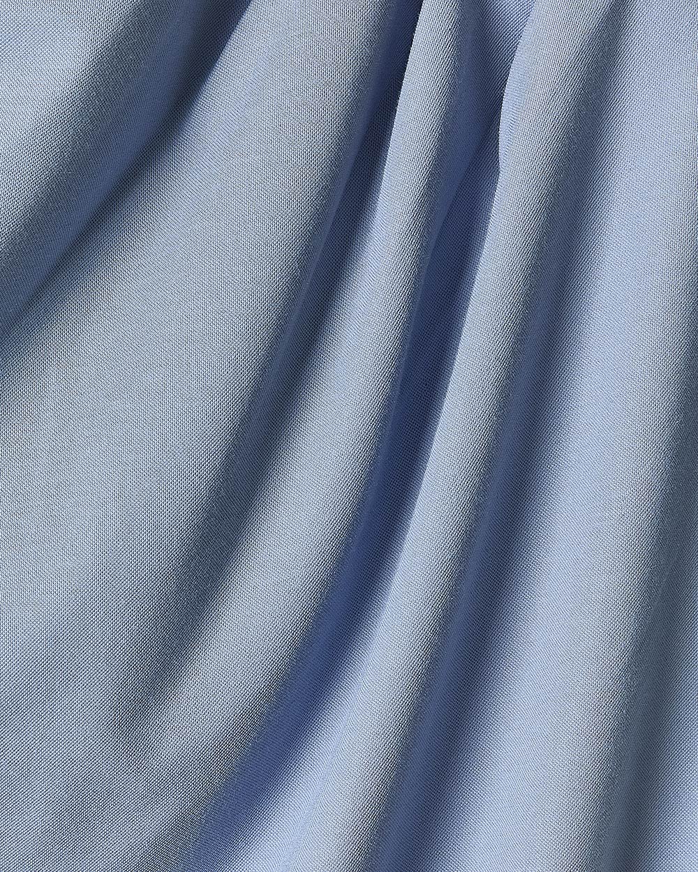 Extended-Sleeve Crew-Neck Draped Top
