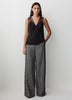 Sleeveless V-Neck Blouse with Sheer Straps